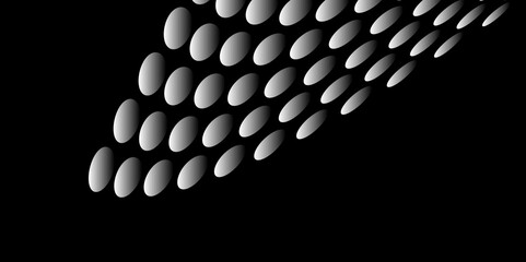 Wall Mural - Black and white Monochrome Halftone Pattern Background with Dotted Circles. Spiraling dots radiating from the center, evoking a sense of modern elegance. pattern metal grid background. Illustration.