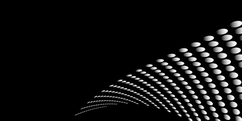 Wall Mural - Black and white Monochrome Halftone Pattern Background with Dotted Circles. Spiraling dots radiating from the center, evoking a sense of modern elegance. pattern metal grid background. Illustration.