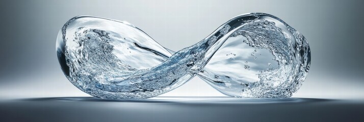 Poster - flowing water forms a transparent infinity shape that captivates the eye and evokes tranquility