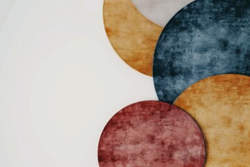 Poster - A modern abstract design featuring colorful circular shapes against a neutral background, creating a harmonious and artistic aesthetic.
