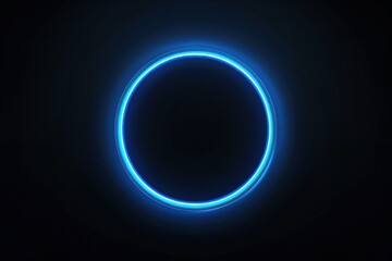 Poster - A glowing blue circle against a dark background, creating a striking visual contrast and an abstract aesthetic.