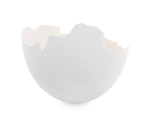 Wall Mural - One piece of broken eggshell isolated on white