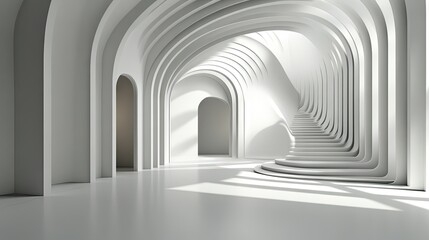 Poster - A clean, abstract white background with digital wave lines, perfect for presentations.