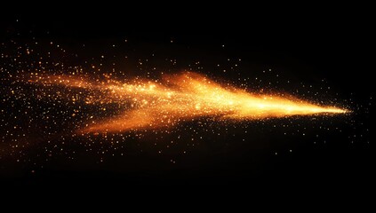 Wall Mural - glowing comet trail, dark space, fire particles, design element