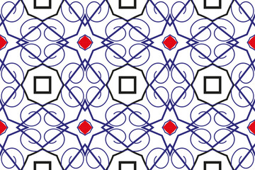 Fototapete - Colorful geometric background, trendy, graphic, bright, modern, design, seamless, repeating