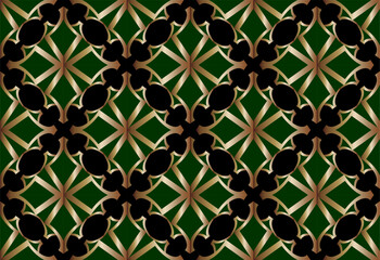 Fototapete - Elegant repeating gold pattern in art deco style