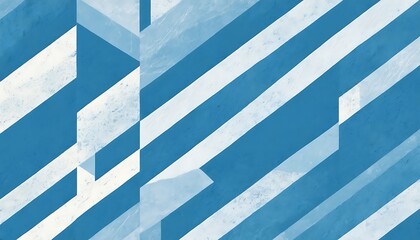 Poster - Abstract geometric blue and white diagonal stripes pattern background