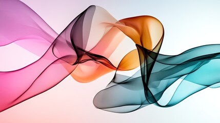 Poster - a dynamic abstract wave pattern on a white background, creating a futuristic aesthetic.