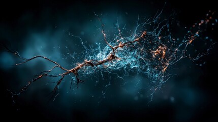 Leinwandbilder - Unspoken shadows breaking apart in the atmospheric energy surge abstract art digital art dark environment close-up
