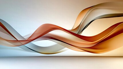 Poster - A light, airy white backdrop with smooth, flowing wave designs in a contemporary look