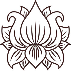 lotus flower drawing isolated icon design