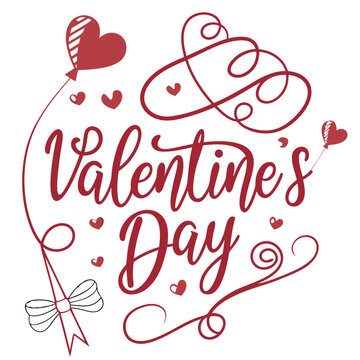 Happy Valentine's day typography vector design with white background