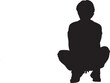 © curto - vector; silhouette front view of a woman squatting