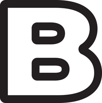 Alphabet Vetor Letter B outline 