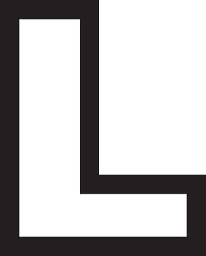 Alphabet Vetor Letter L outline 