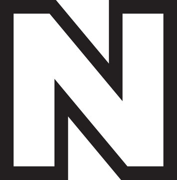 Alphabet Vetor Letter N outline 