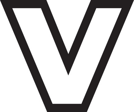 Alphabet Vetor Letter V outline 