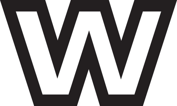 Alphabet Vetor Letter W outline 