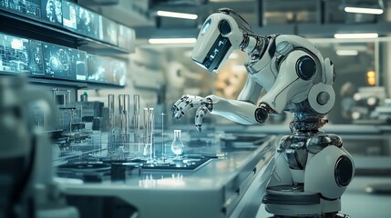 Poster - Advanced Robotics in Modern Laboratory Setting: A Futuristic Robot Conducting Experiments in a High-Tech Science Facility