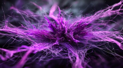 Aufkleber - Abstract action of sharp purple strands cutting through layers digital art dark environment macro viewpoint