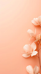 Aufkleber - Elegant floral background featuring delicate flowers in soft peach tones, perfect for adding a touch of serenity and sophistication to any design.