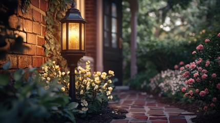 Sticker - Garden Lamp Lit at Night