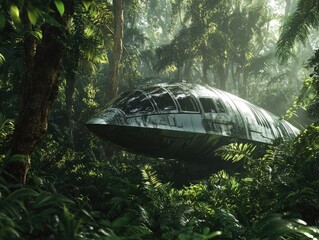 Wall Mural - SpaceCraft in Woodland