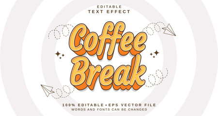 Poster - editable text style effect - coffee break text style theme.