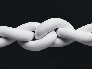 Poster - Tightly woven knot studio setting abstract minimalist design close-up connection concept