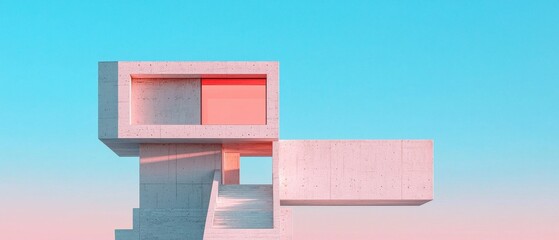 Poster - Modern architectural design urban setting image showcase contemporary aesthetic viewpoint