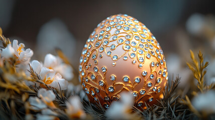 Wall Mural - Easter egg decorated with rhinestones.