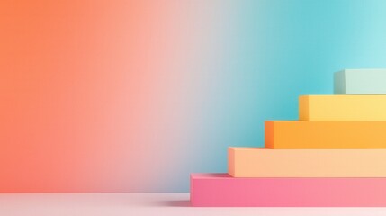 Poster - Colorful step design studio graphic design modern wide angle visual creativity