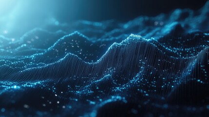 Poster - Abstract financial chart with glowing trend lines, futuristic numbers, and deep blue digital effects.
