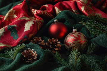 Canvas Print - Christmas Ornament on Green Blanket