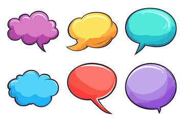 Poster - Colorful speech bubble png doodle set, transparent background