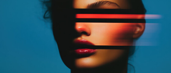 Poster - Exploring the Intersection of Identity and Emotion: A Surreal Portrait of the Modern Individual with Bold Colors and Abstract Elements
