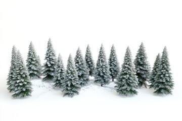 Wall Mural - Small Trees on Snowy Ground