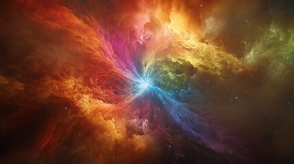 Wall Mural - cosmic nebula: a kaleidoscope of celestial colors and gaseous clouds