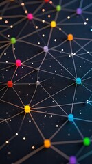 Poster - Colorful Network Connections: Abstract Digital Art