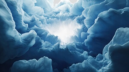 Aufkleber - Digital abstract scene with smooth blue shades transitioning into a central white glow.