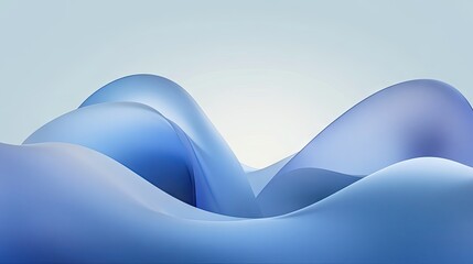 Aufkleber - Digital abstract scene with smooth blue shades transitioning into a central white glow.