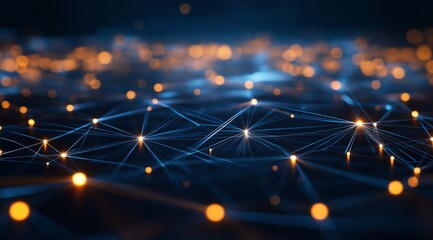 Fototapete - A beauty futuristic abstract background in a high-tech style. Shining lines and patterns resembling neural networks, connections, and digital circuits.
