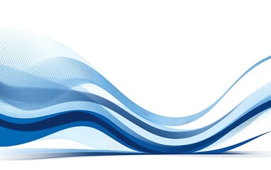 abstract blue wavy lines on white background