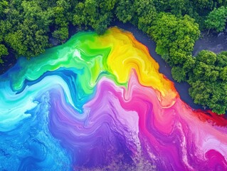 Sticker - Rainbow River Aerial View