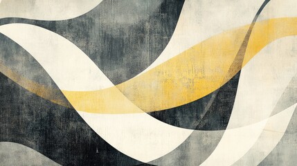 Aufkleber - Soft flowing patterns of gray and yellow, creating a stylish and contemporary design.