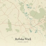 Vintage map of Renska Wies, Poland.