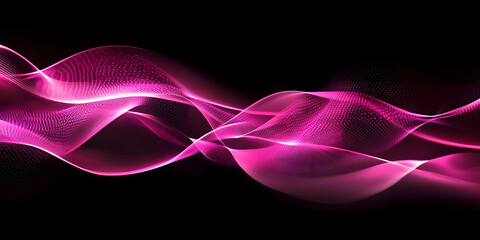 Wall Mural - abstract purple wave on a black background. neon translucent wave. transfusion of light. abstract ba