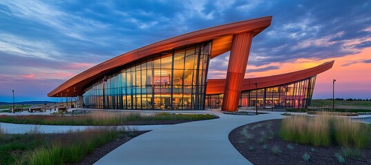 Poster - A contemporary museum with sleek architecture, open spaces, and innovative exhibits 