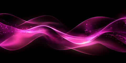 Wall Mural - abstract purple wave on a black background. neon translucent wave. transfusion of light. abstract ba