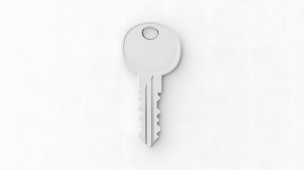 Poster - Simple white key on a white background.  Minimalist aesthetic. Represents security, access, or entry in a clean, modern style.